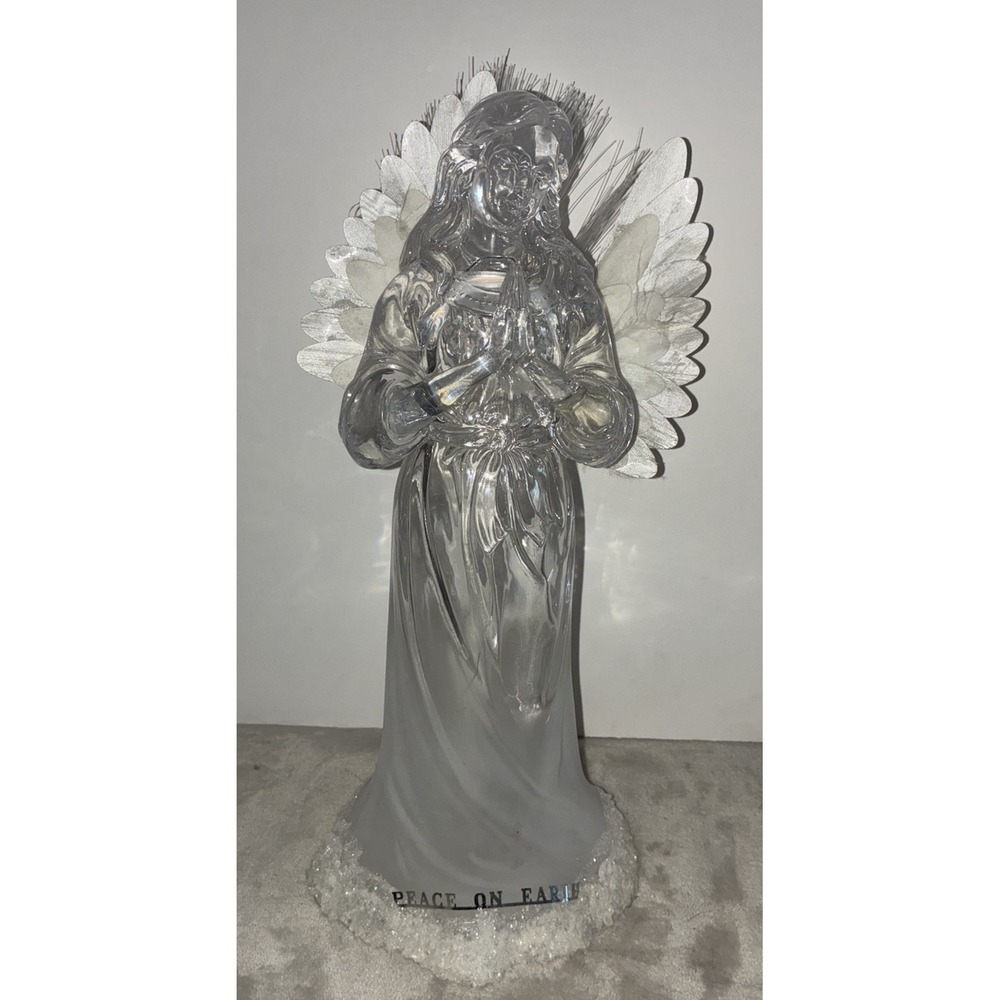 Vintage Avon Holiday Treasures Angel Glass 14" 2002 *No Light‎ Box